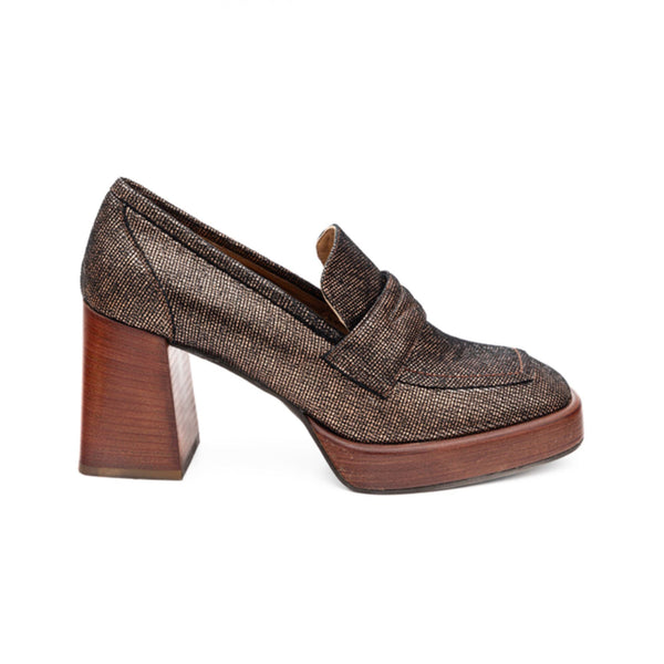 Chiarini Bologna Mocassino Mocassini Donna con tacco Cannella - Francavilla Moda